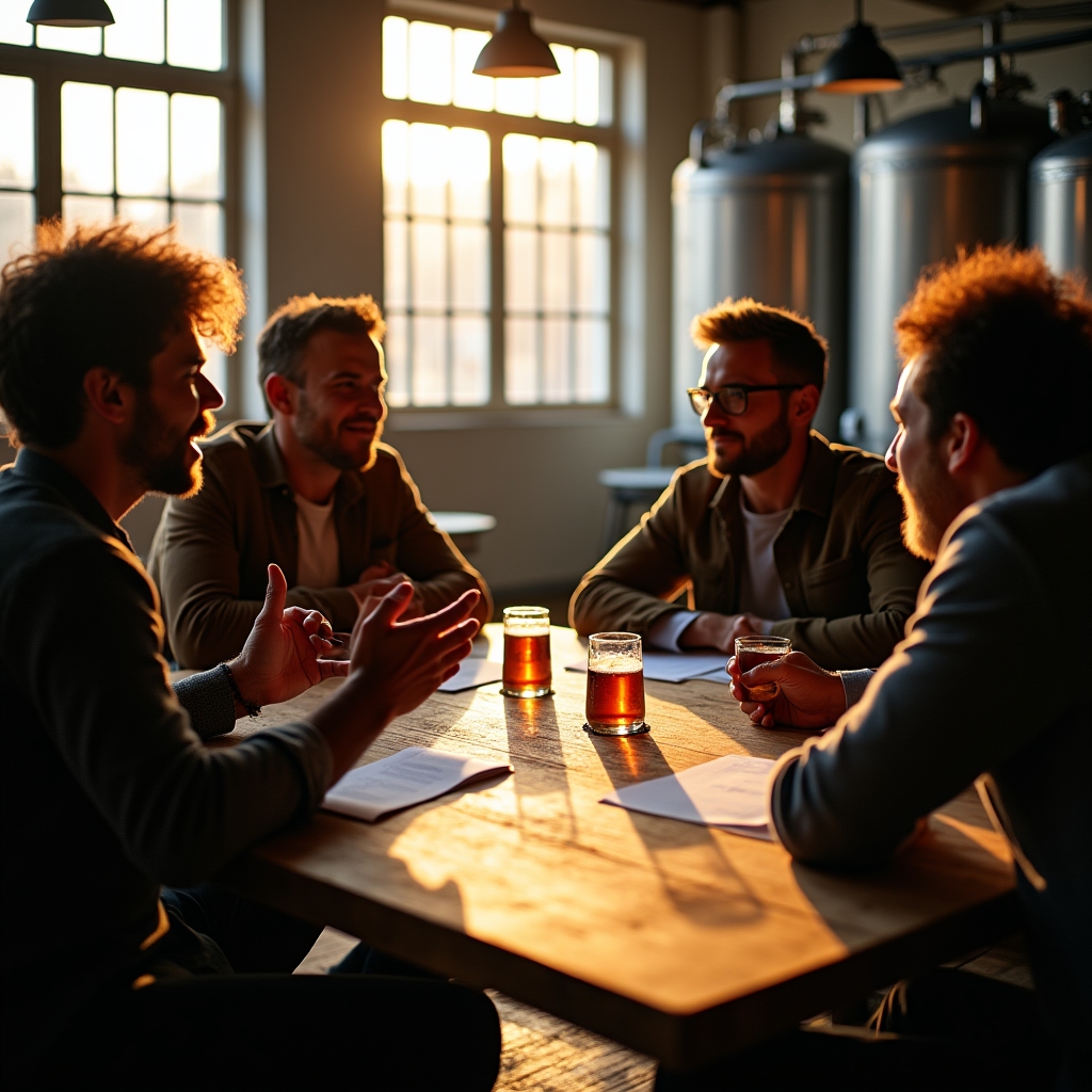 Reunión de una asociación de pequeños productores de cerveza artesanal